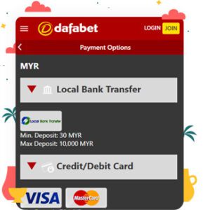 طرق الدفع في كازينو Dafabet