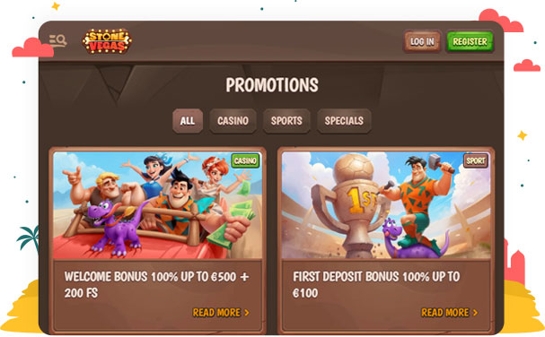 المكافآت والعروض الترويجية في كازينو StoneVegas