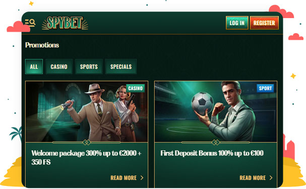 المكافآت والعروض الترويجية في كازينو Spybet