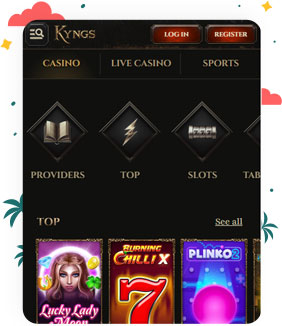 تسجيل الدخول والتسجيل في كازينو Kyngs