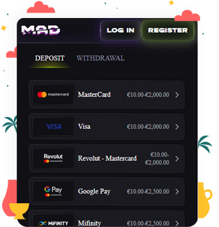 طرق الدفع في كازينو MadCasino
