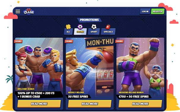 المكافآت والعروض الترويجية في كازينو BigClash