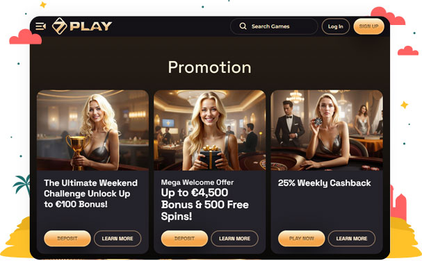 المكافآت والعروض الترويجية في كازينو SevenPlay