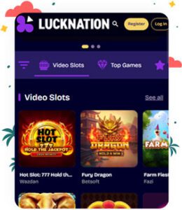 تسجيل الدخول والتسجيل في كازينو LuckNation