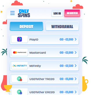 OnlySpins Casino Payment Methods