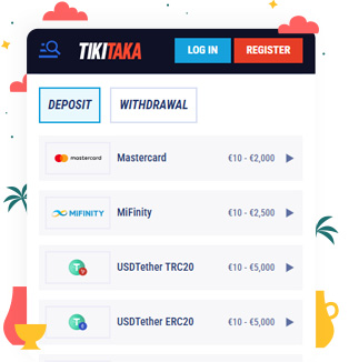 طرق الدفع في كازينو TikiTaka