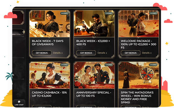 المكافآت والعروض الترويجية في كازينو Casina