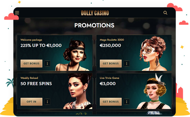 المكافآت والعروض الترويجية في كازينو DollyCasino