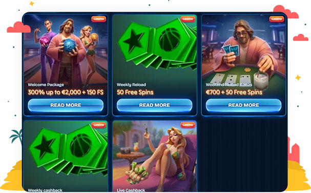 المكافآت والعروض الترويجية في كازينو Dudespin