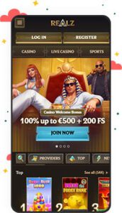 كازينو Realz للأجهزة المحمولة