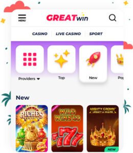 تسجيل الدخول والتسجيل في كازينو GreatWin