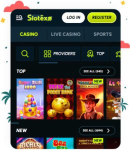 تسجيل الدخول والتسجيل في كازينو Slotexo