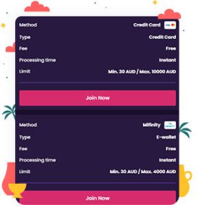 خيارات الدفع في كازينو Vegas Now