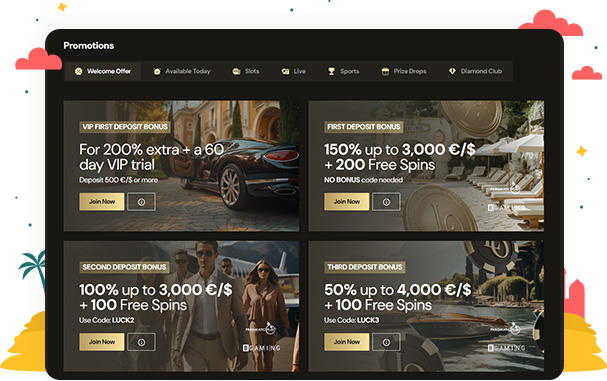 المكافآت والعروض الترويجية في كازينو Lucky Ones