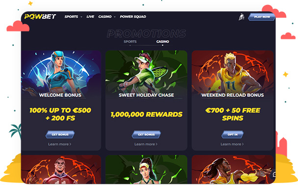 المكافآت والعروض الترويجية في كازينو Powbet