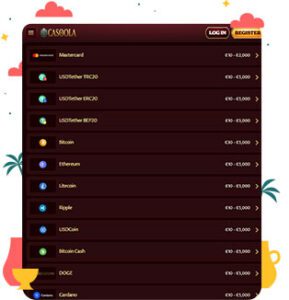 طرق الدفع في كازينو Casoola