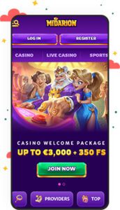 كازينو Midarion للأجهزة المحمولة