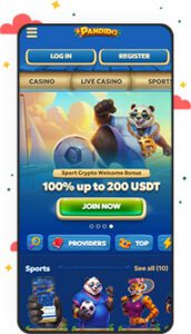 كازينو Pandido للأجهزة المحمولة