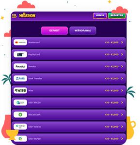 طرق الدفع في كازينو Midarion