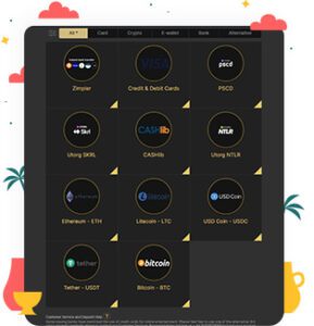 طرق الدفع في كازينو SpinGrande