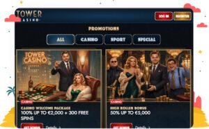 المكافآت والعروض الترويجية في كازينو Tower Casino