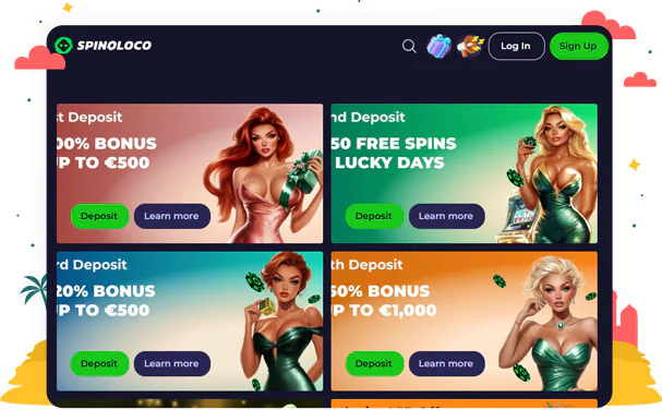 المكافآت والعروض الترويجية في كازينو Spinoloco