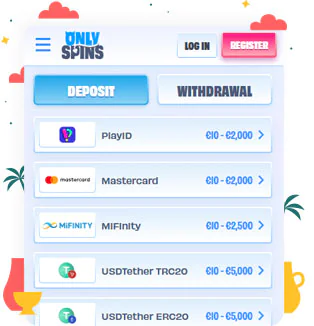 طرق الدفع في كازينو OnlySpins