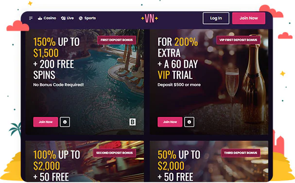 المكافآت والعروض الترويجية في كازينو Vegas Now
