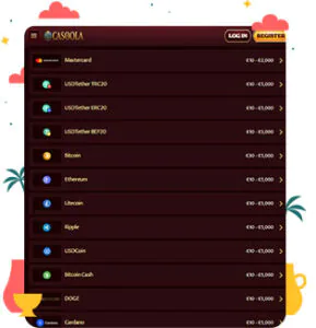 طرق الدفع في كازينو Casoola